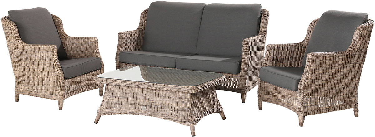 4 Seasons Outdoor Brighton Lounge Set with Footstool in Pure Weave