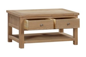 Foxington Coffee Table with 2 Drawers   Natural Oak | Shackletons