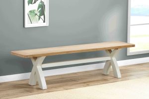 Foxington Cross Leg Dining Bench   OWP Painted | Shackletons