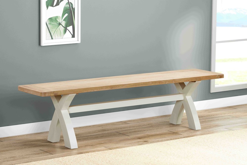Foxington Cross Leg Dining Bench - OWP Painted