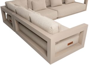 4 Seasons Outdoor Metropolitan Corner Lounge Set in Latte | Shackletons