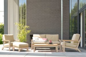 4 Seasons Outdoor Capitol Lounge Set with Footstool in Latte | Shackletons