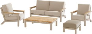 4 Seasons Outdoor Capitol Lounge Set with Footstool in Latte | Shackletons