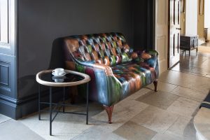 Vintage Sofa Company Litton Rub Off Leather Patchwork 2 Seater Sofa | Shackletons